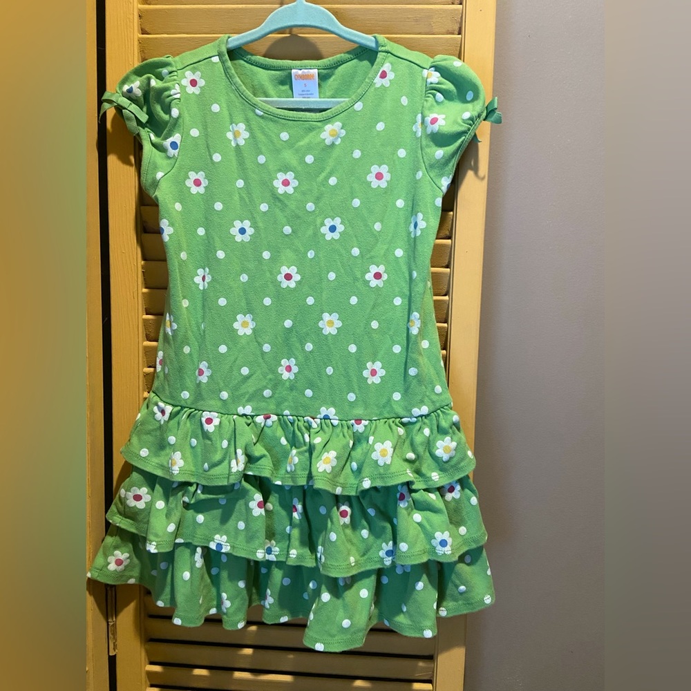 Green dress with flowers